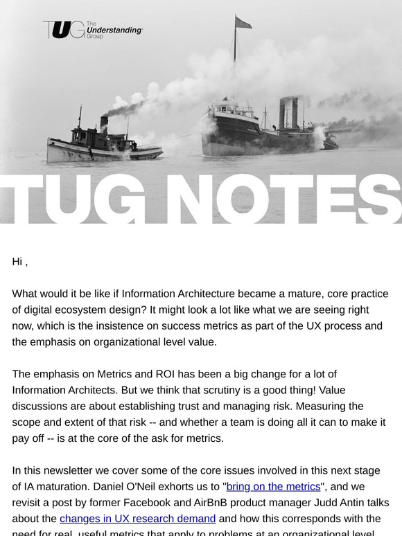 January TUG Notes - IA has Grown Up. It's time for Grown Up Things.