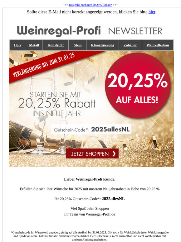 Wir verlängern bis 31.01.25 !
