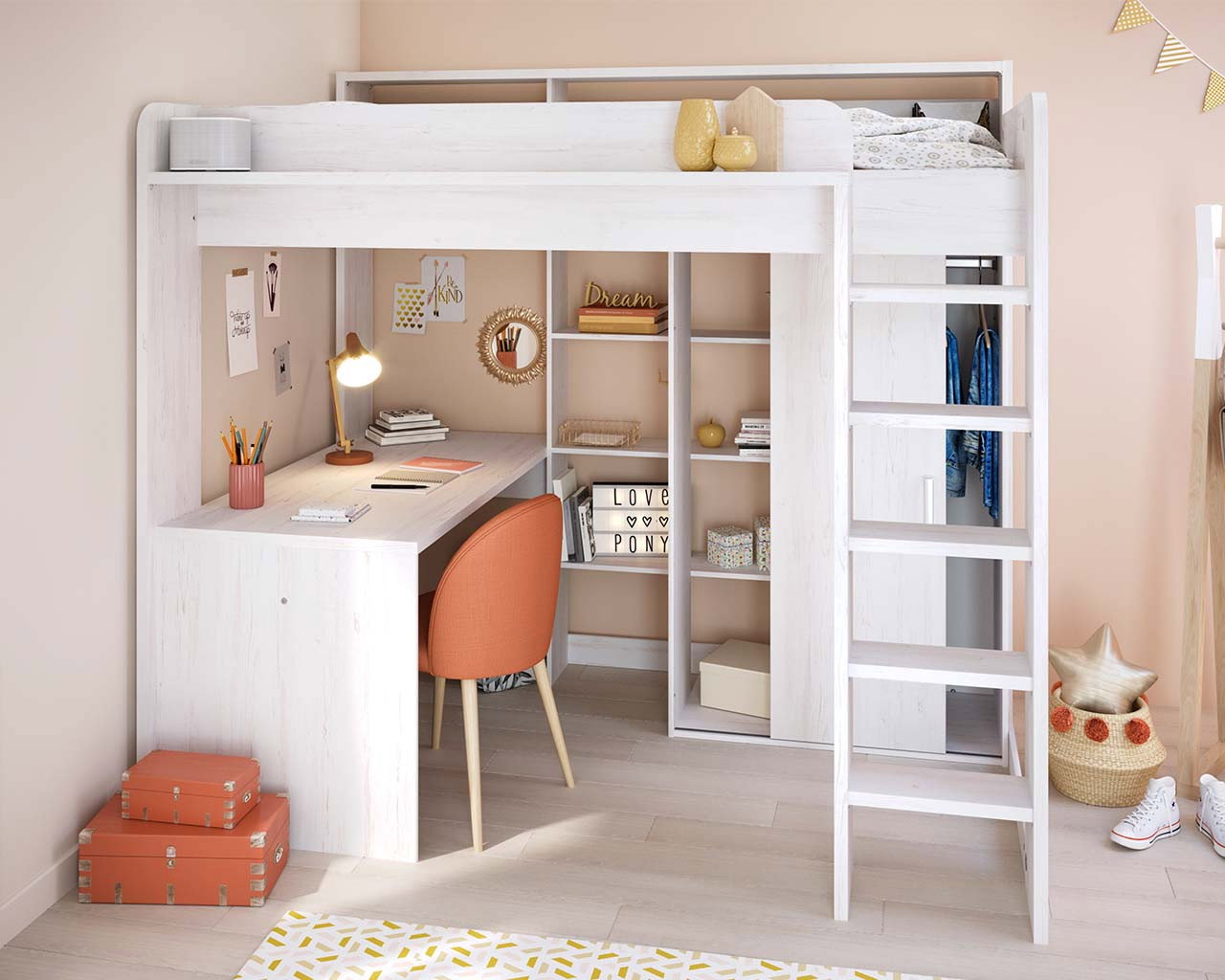 Image of Higher Highsleeper with Desk & Wardrobe