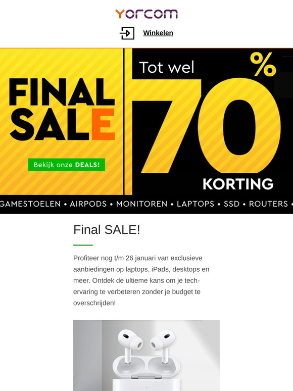 FINAL SALE: Tot wel 70% korting! + Winnaar Xbox