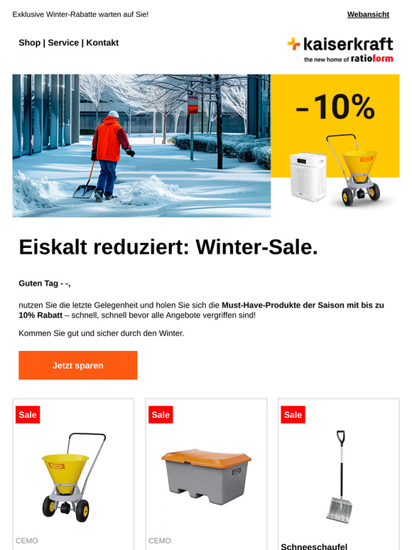 Eiskalt sparen? Ja, mit bis zu 10% Rabatt auf Winterprodukte