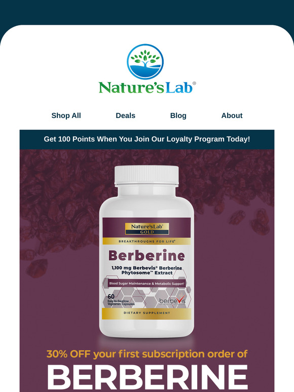 Get the benefits of Berberine with 30% off