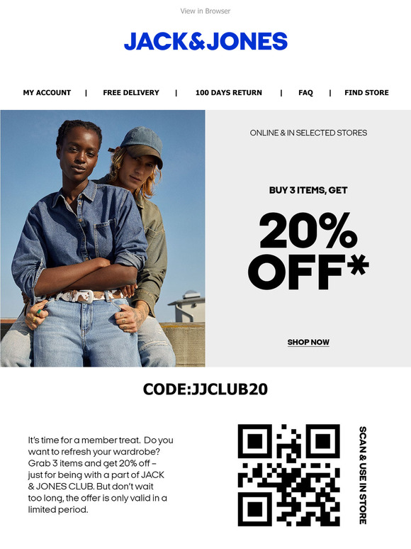Buy 3 items, get 20% off