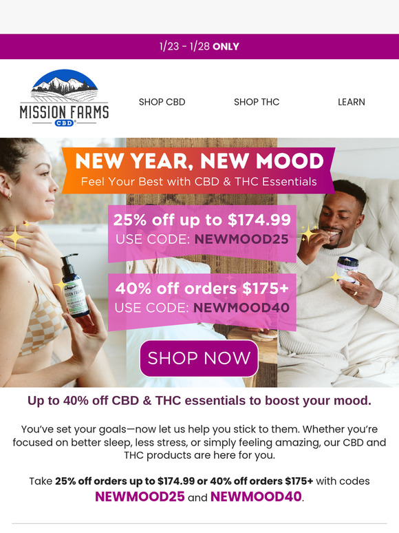 New Year, New Mood: Save 40%