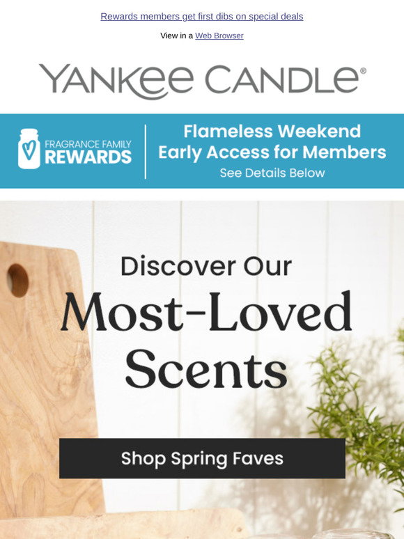 Visual Reference: Yankee Candle Early Access To Flameless Weekend 5 For 25