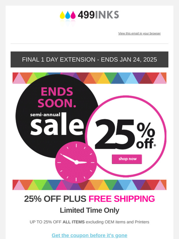 ⏰ It’s Now or Never—25% OFF Sitewide Ends Tonight!