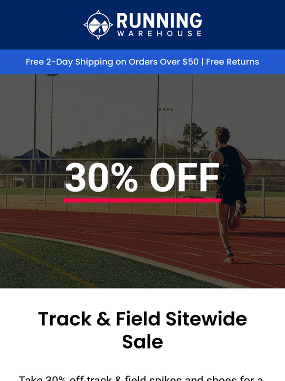 30% Off All Track & Field Spikes and Shoes