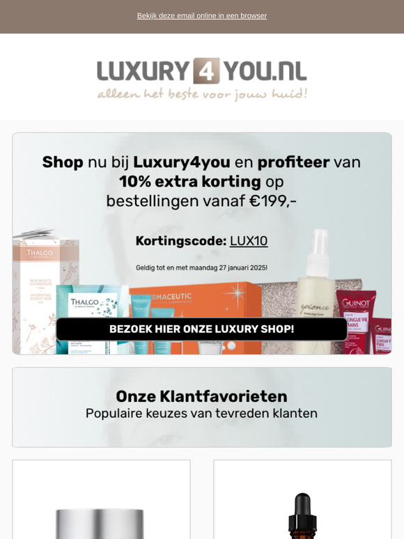 Voordeel Weekend: Extra 10% Korting op Alles bij Luxury4you!