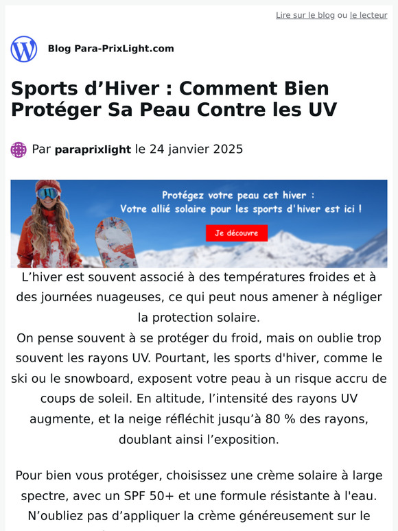 Sports d’Hiver : Comment Bien Protéger Sa Peau Contre les UV