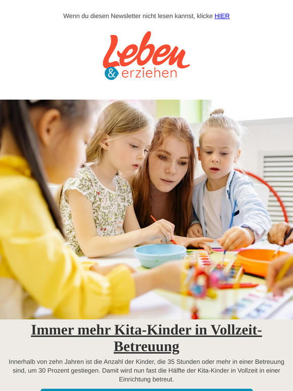 Immer mehr Kinder sind länger als 35 Wochenstunden in der Kita