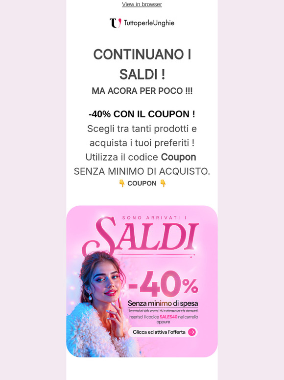 ✅ S  A L D I  -40% : Ancora per poco !!!