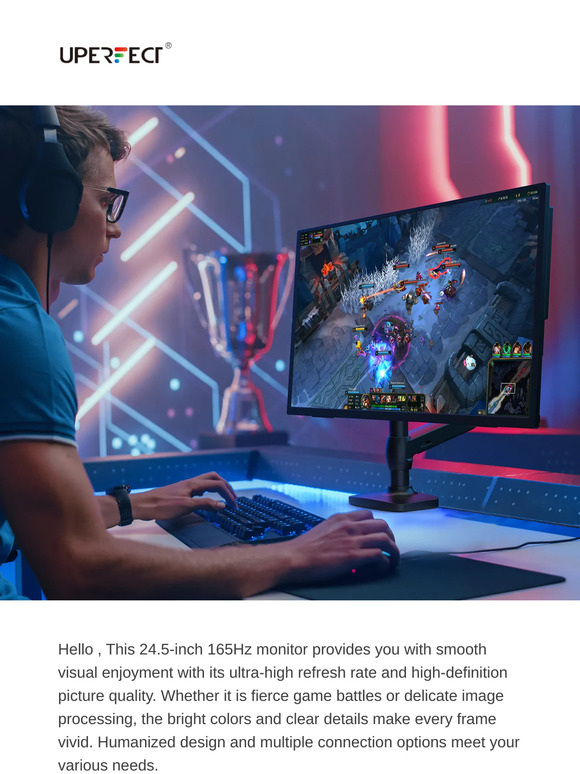 24.5 Inch 2K 165Hz Monitor Improves Your Game Competitiveness!