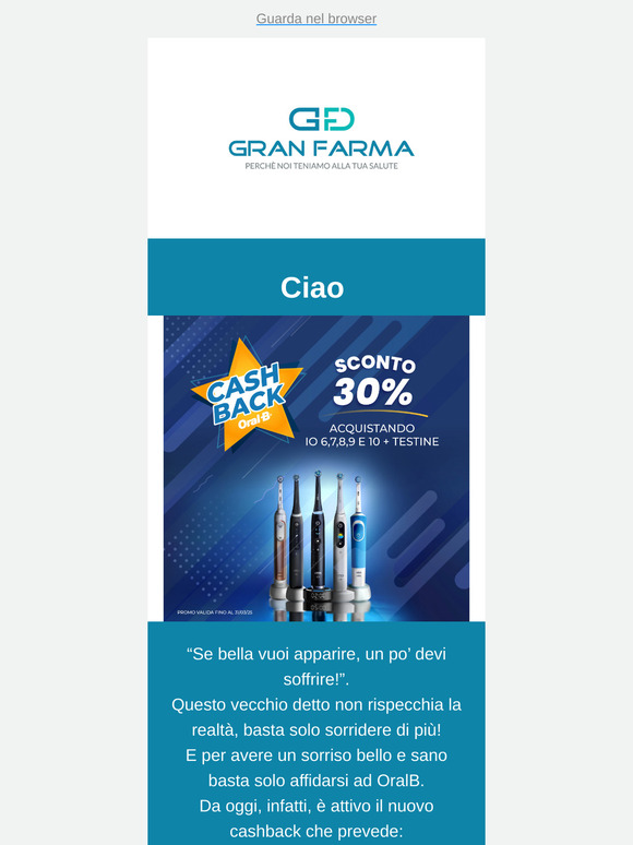 ✨​​​Cashback OralB: ricevi il 20% e il 30% di rrimborso⚡