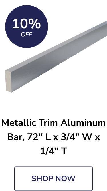 Metallic Trim Aluminum Bar, 72'' L x 3/4" W x 1/4'' T