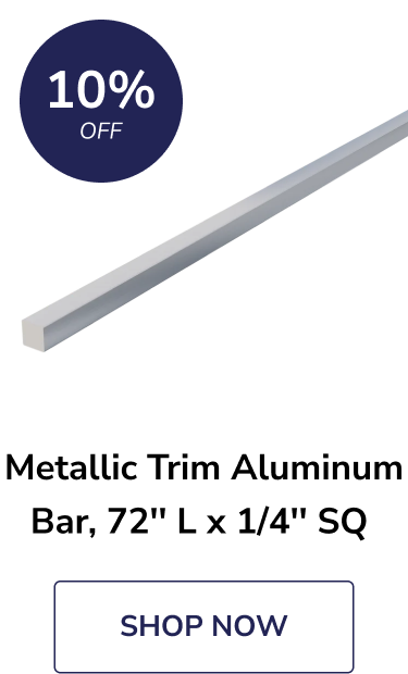 Metallic Trim Aluminum Bar, 72'' L x 1/4'' SQ