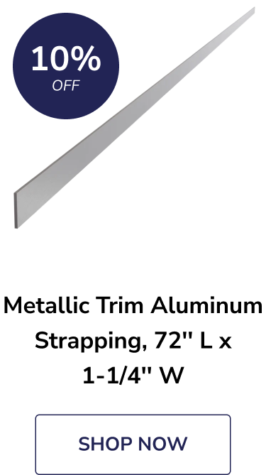 Metallic Trim Aluminum Strapping, 72'' L x 1-1/4'' W