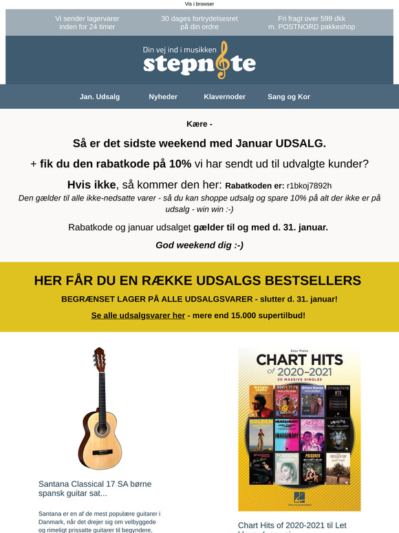 Udsalgets sidste weekend + 10% rabatkode