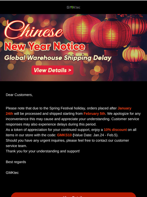📢 Shipping Delay Notice