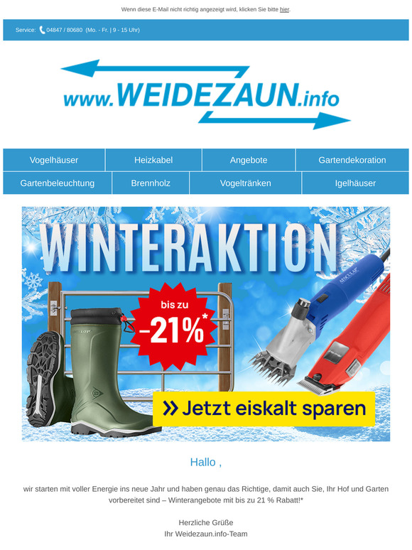 Bis zu 21% in Winteraktion