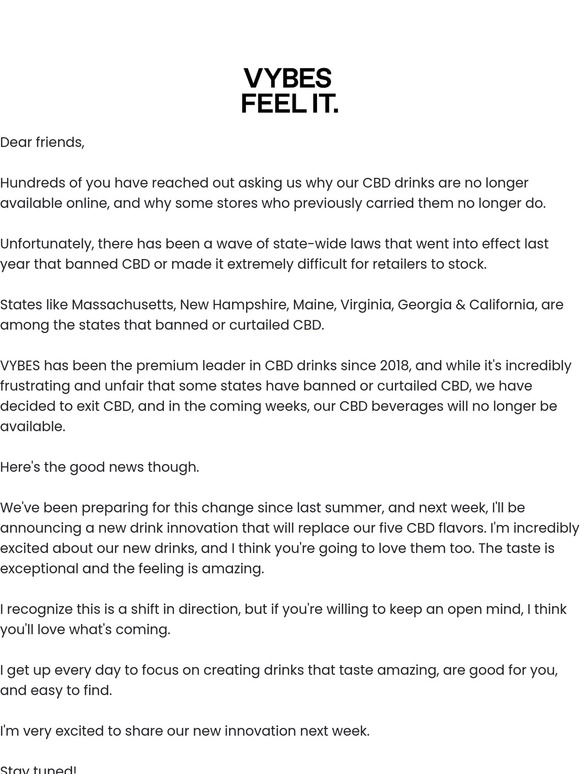 Big news about our CBD drinks