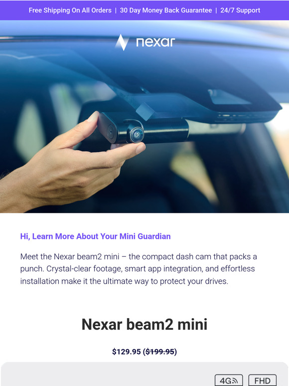 🚗💡 Nexar beam2 mini: Small in Size, Big on Safety