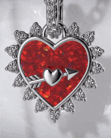 Spinnable Arrow Heart Dangle Charm
