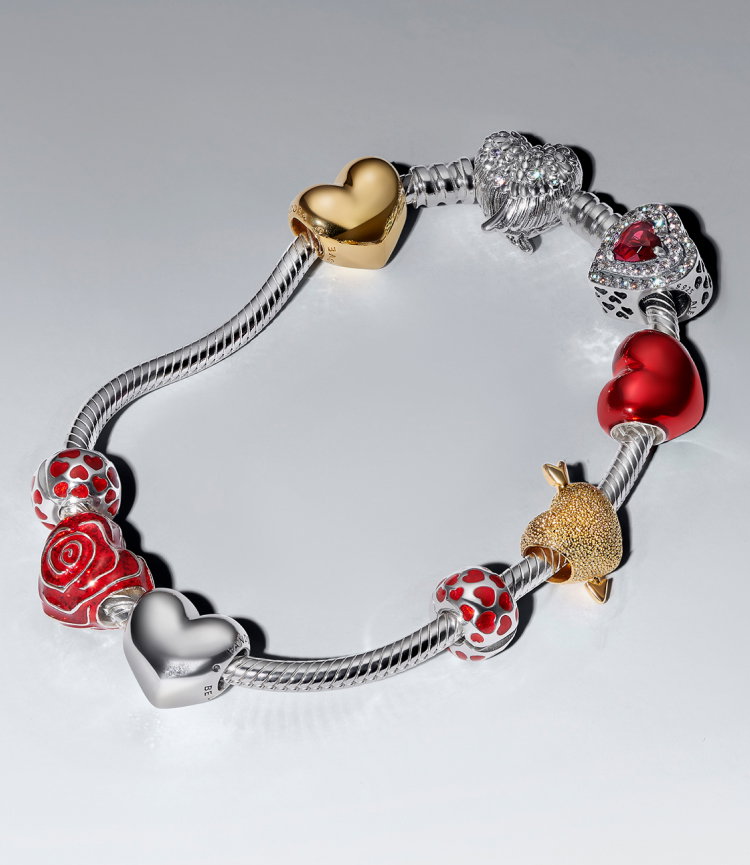 Pandora bracelet with charms