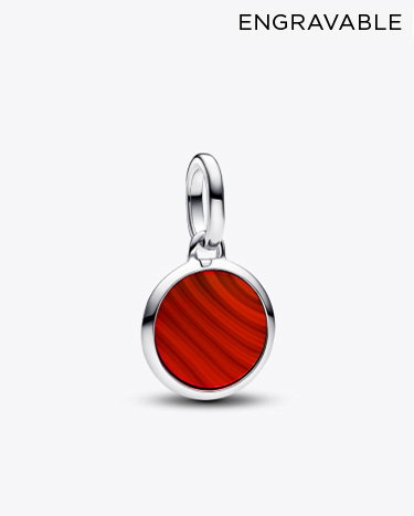 Red Murano Glass Engravable Mini Medallion Charm