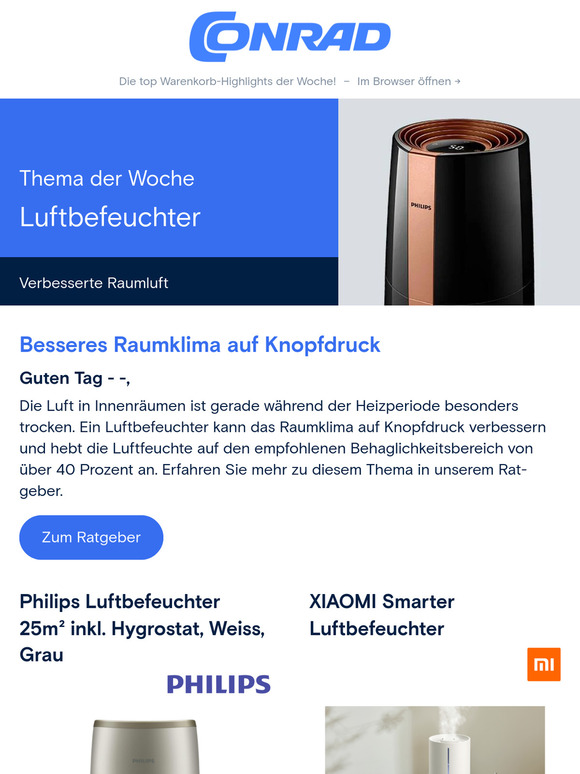Highlight der Woche: 🌬 Luftbefeuchter für ein besseres Raumklima auf Knopfdruck