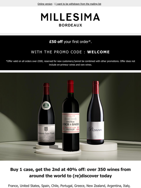 New offer: Buy 1 case, get the 2nd at 40% off