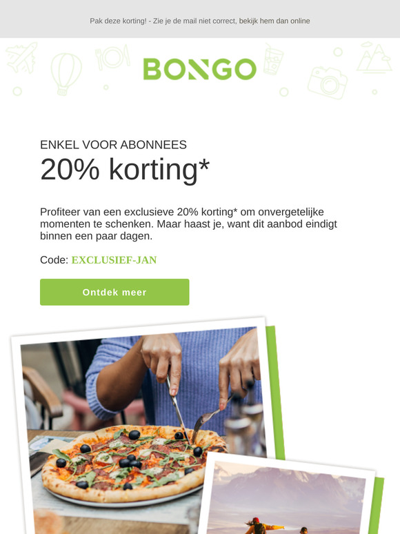 Unieke aanbieding: ontvang tot 20% korting! ✨