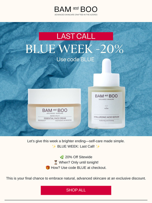 💙 LAST CALL: 20% Off Ends Tonight! ❤️