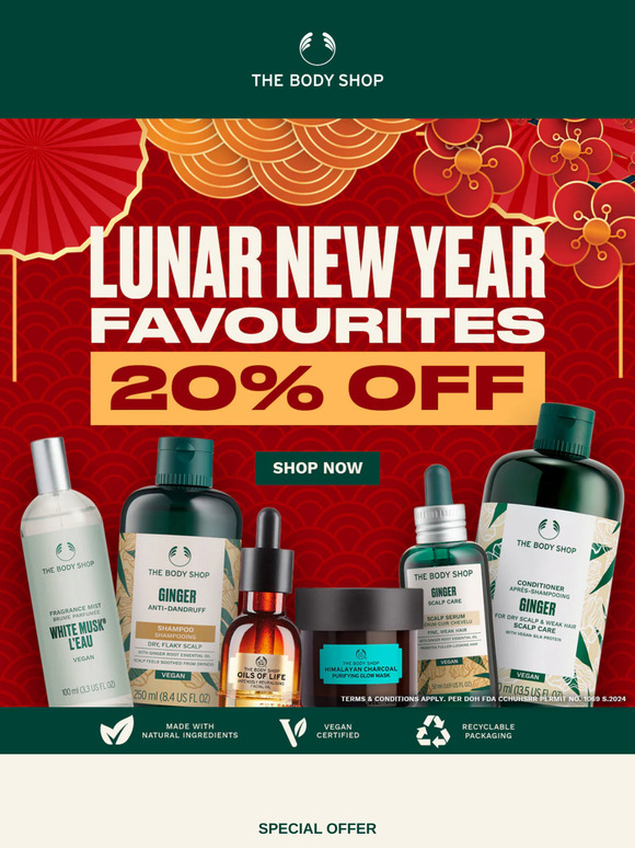 Kung Hei Fat Choi! 🐍✨​ Celebrate Lunar New Year with 20% OFF on your favourites!