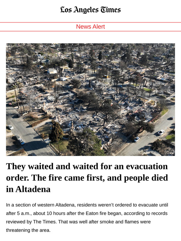 Los Angeles Times: The fire came before evacuation orders did in ...