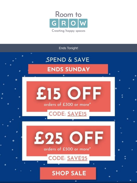 Spend & Save ends tonight ⏰