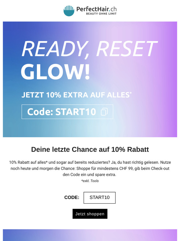 10% Rabatt auf alles nur noch bis morgen!