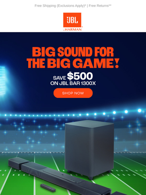 BIG Game Day with JBL Bar 1300X – Now $500 Off!