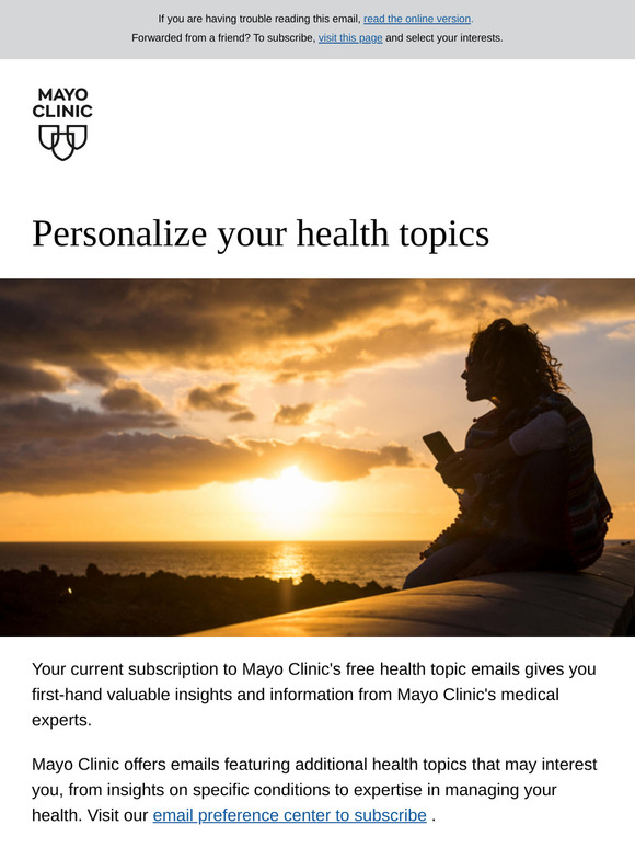 From Mayo Clinic to your inbox
