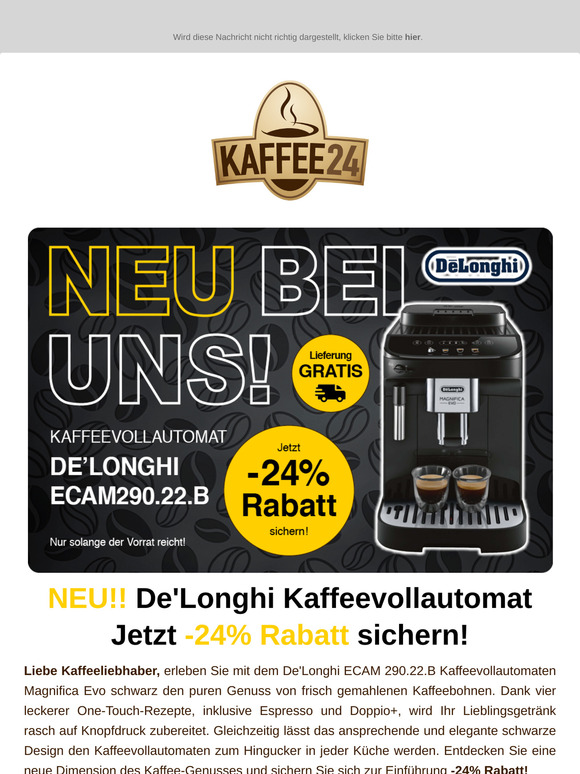 NEU! De'Longhi Kaffeevollautomat ☕ Jetzt 24% Einführungsrabatt sichern!