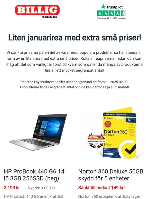 Liten januarirea med extra små priser!