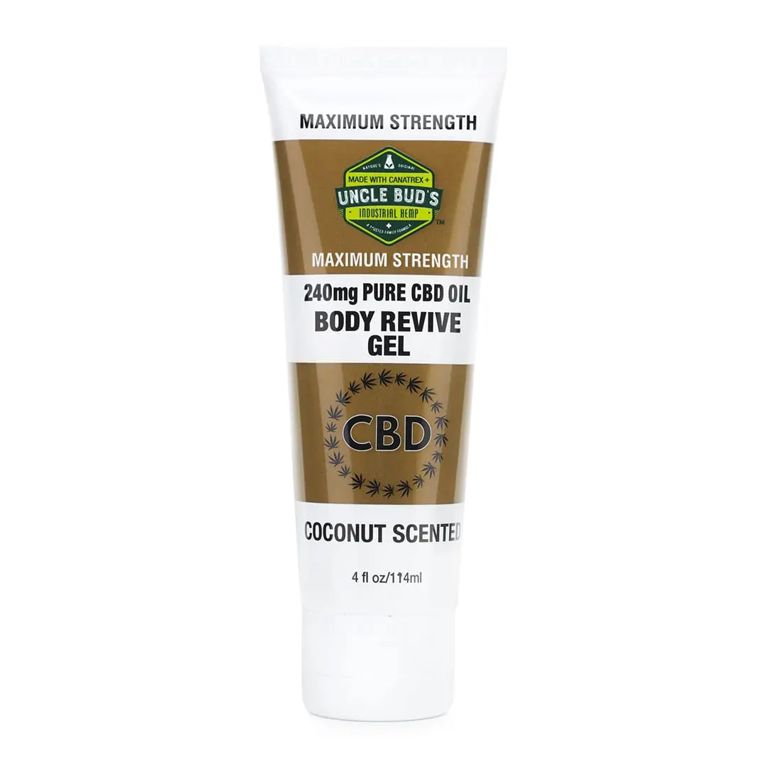 Uncle Bud's CBD Body Revive Gel Gold Box