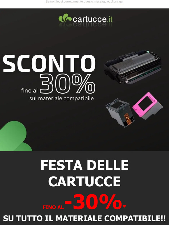 Su cartucce.it fino al -30% su tutto il materiale compatibile!
