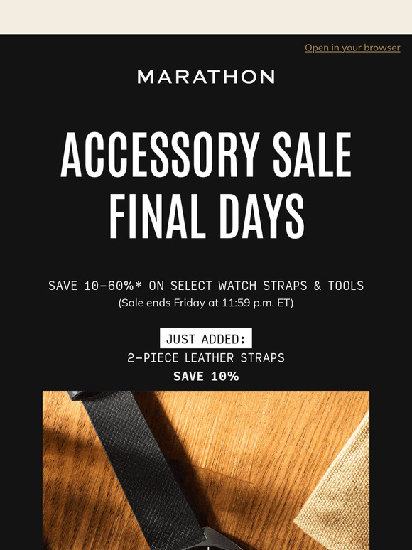 Accessory Sale Ends This Friday