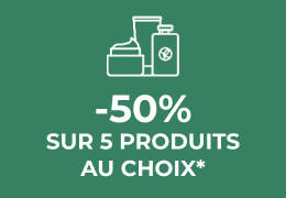 -50% sur 5 produits au choix*