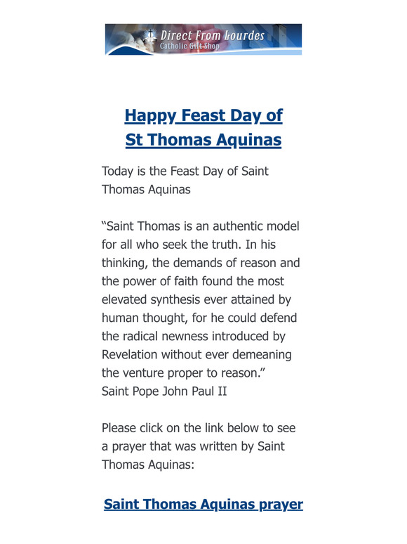 🙏 Prayer - Feast of St Thomas Aquinas