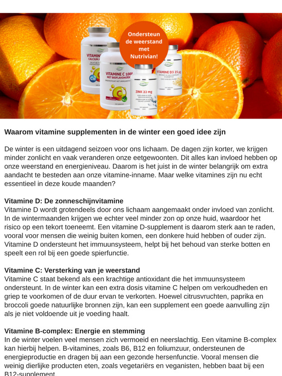 Waarom vitamine supplementen in de winter?