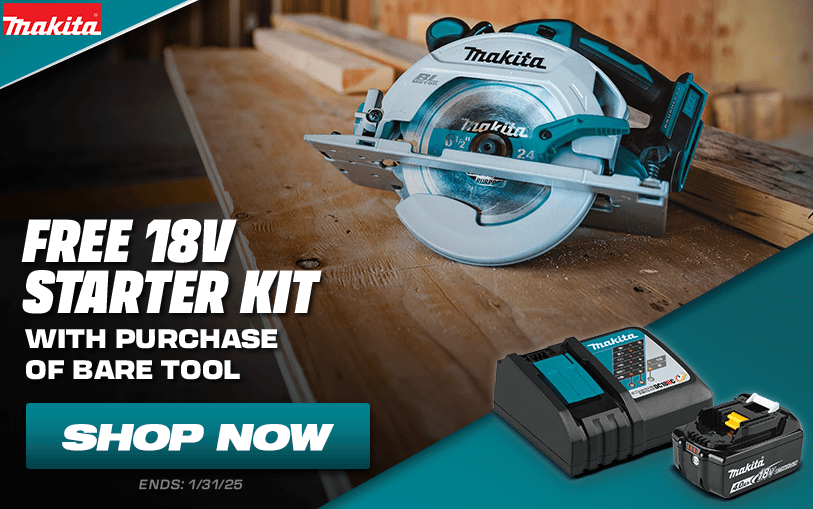 Ending Soon: Free Makita 18V Starter Kit With Purchase of Select Bare Tools