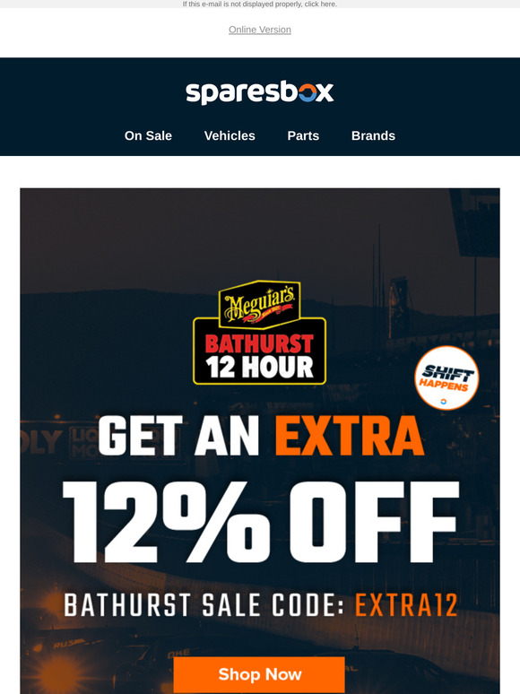 Celebrate Bathurst 12HR With An EXTRA 12% Off!