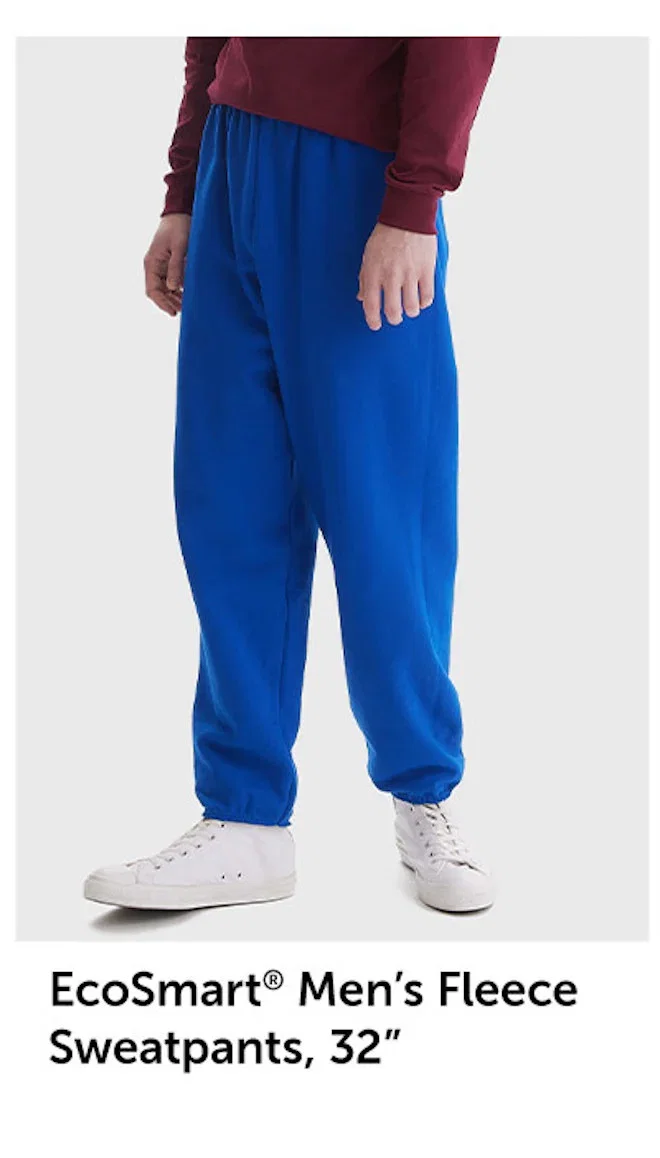 EcoSmart Men’s Fleece Sweatpants, 32”