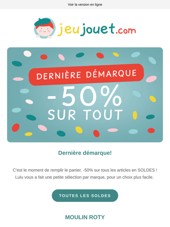 SOLDES : -50% sur tous les jouets et cadeaux de naissance !